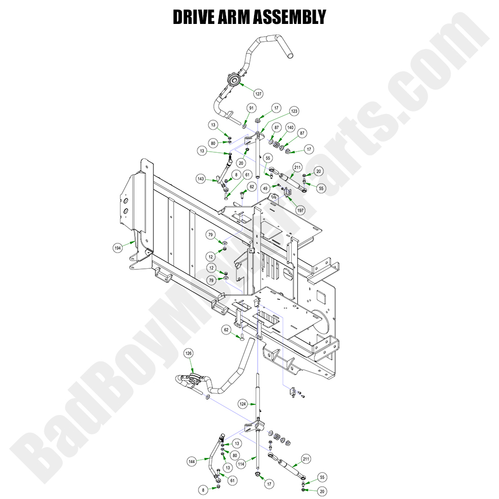 3125 - Bad Boy Mower Parts Lookup > 2023 > Maverick HD > Drive Arm Assembly
